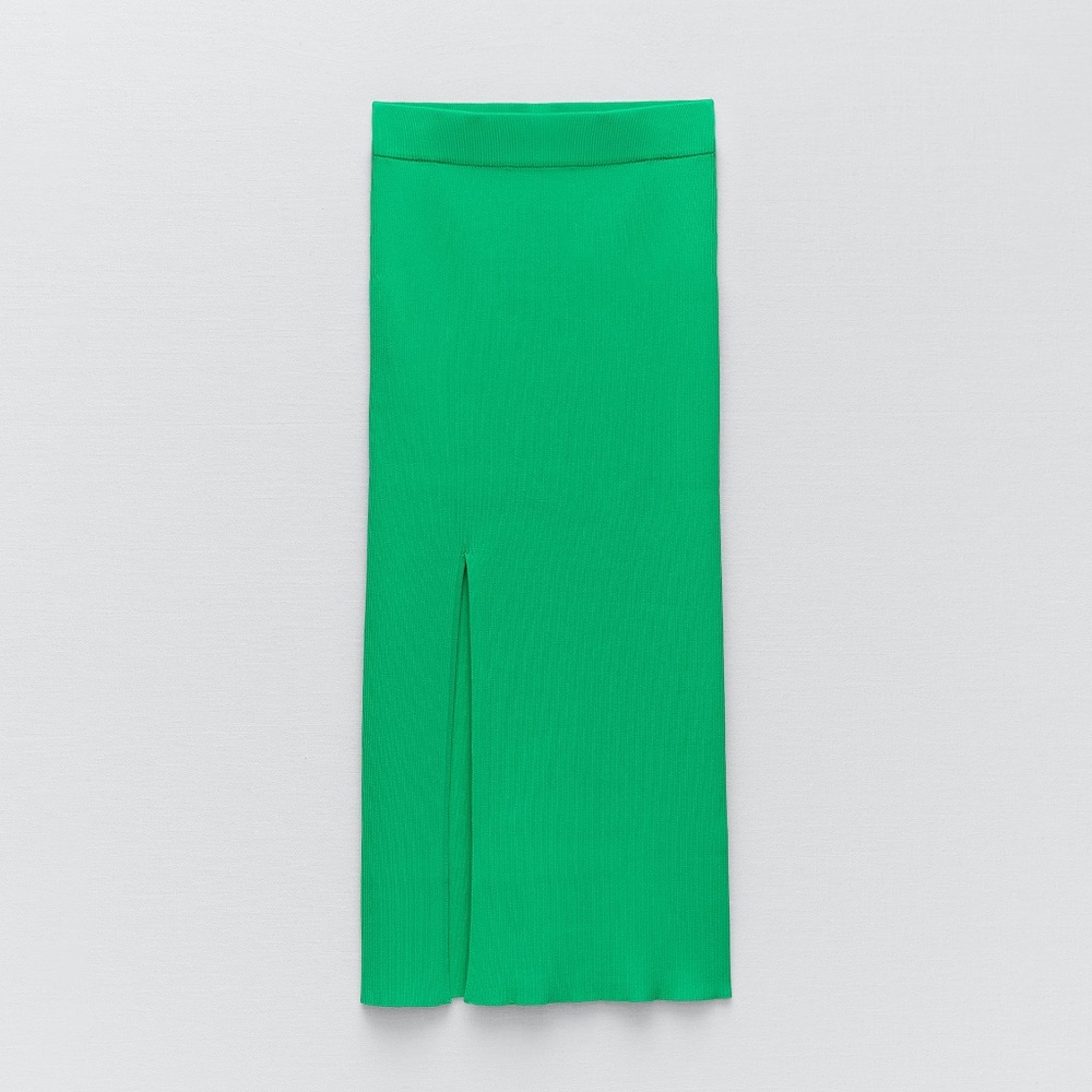 Zara CONTRASTING KNIT SKIRT, size M